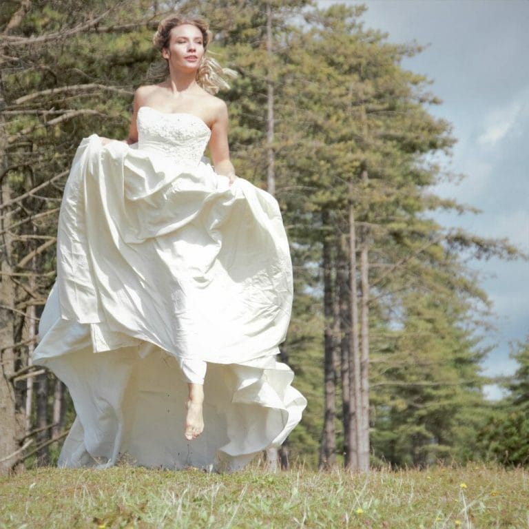 Welshot Model posing in a Wedding Dress on a Trash The Dress Photo-Shoot in North Wales where Welshot Imaging Photographic Academy delegates were learning about photographic lighting and shooting techniques.
