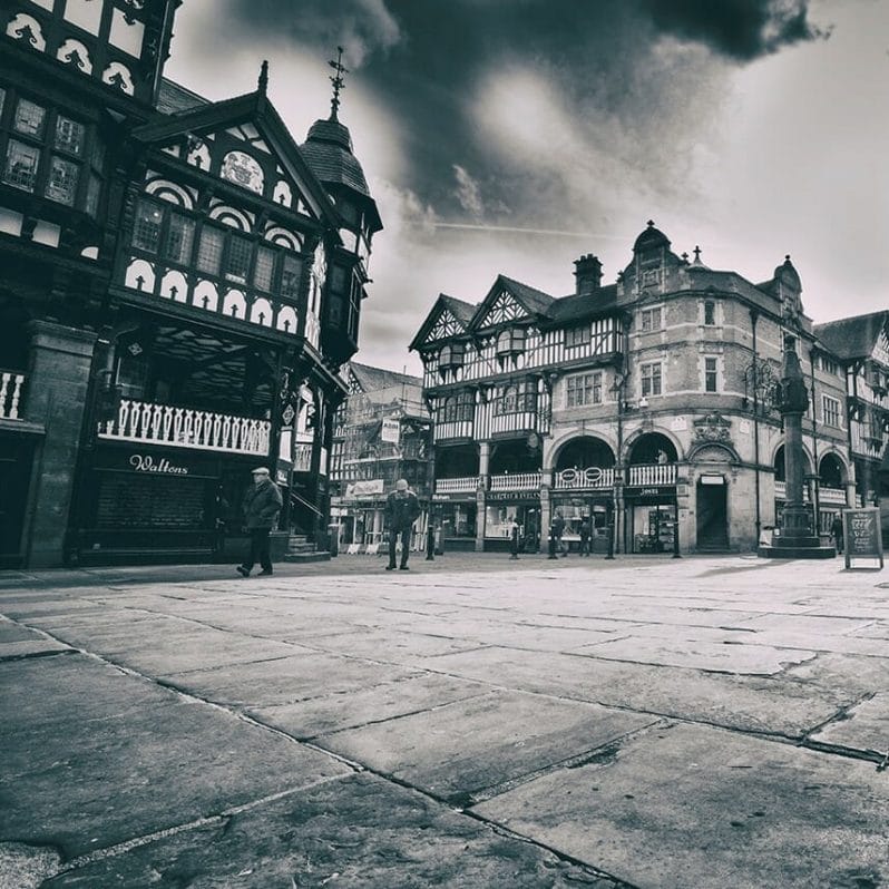 Black and white Photos of Buildings in Historical Chester - all photos taken on a Welshot Photographic Academy Workshop