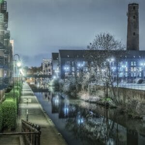 Photo taken in lowlight along the Shropshire Union Canal in Chester. Photo taken by Mark Carline and used to promote the Welshot Low-Light Long Exposure & HDR Photography - Chester Academy Evening