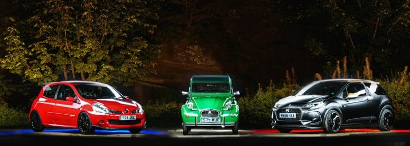 Car Photography on Location - Photo of three cars using photographic lighting