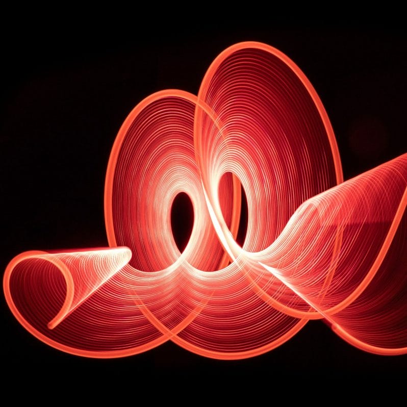 Photo showing the technique of painting with light