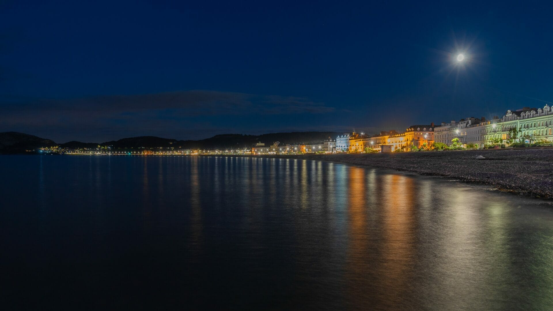 Photo of the Llandudno Waterfront taken at night on a Low-Light, Long Exposure & Firework Photography - Llandudno - Mini Module with Masterclass