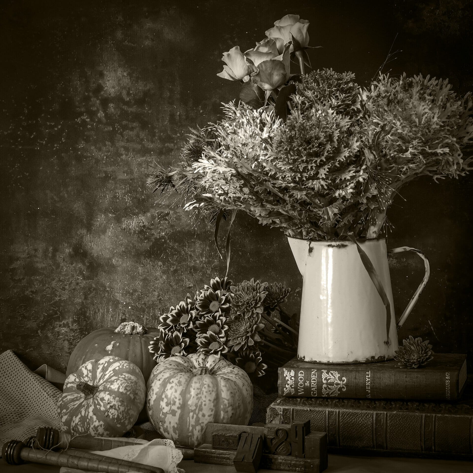 Floral Photography with Pumpkins