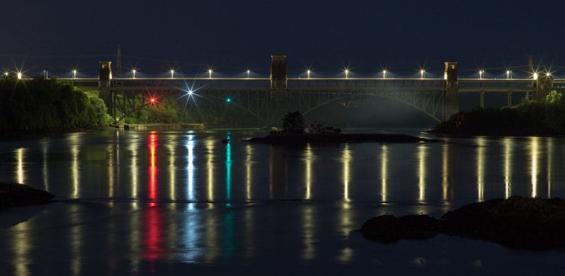Anglesey Bridges at Night - Low-Light Photography - Photo of the Britannia Bridge on Anglesey